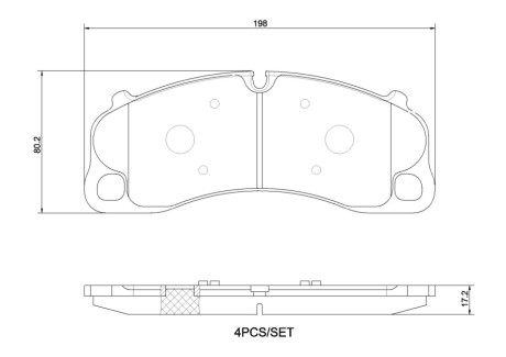 Klocki ham. PORSCHE 718 BOXSTER (982) 04/16-> / PORSCHE 718 CAYMAN (982) BREMBO P65045