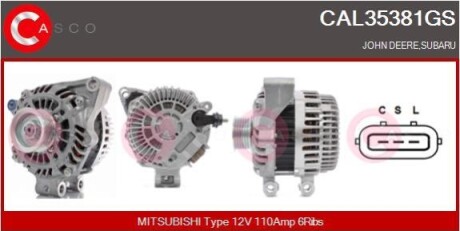 ALTERNATOR 12V 110A MITSUBISHI OE CASCO CAL35381GS