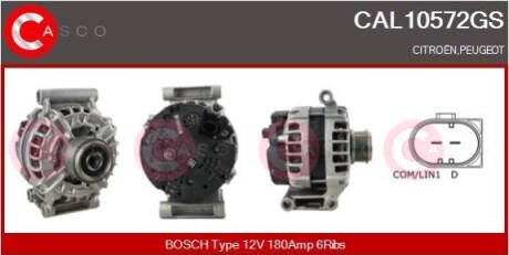 ALTERNATOR 12V 180A OE BOSCH CASCO CAL10572GS (фото 1)