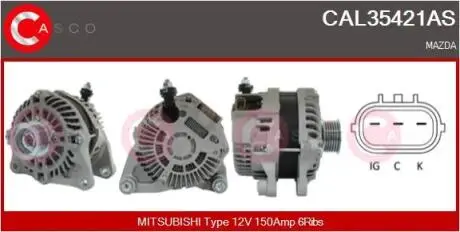 ALTERNATOR 12V 150A CASCO CAL35421AS