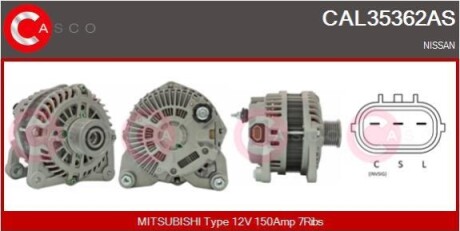 ALTERNATOR 12V 150A CASCO CAL35362AS (фото 1)