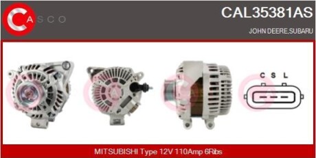 ALTERNATOR 12V 110A CASCO CAL35381AS (фото 1)