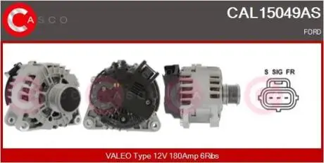 Фото alternator 12v 180a CASCO CAL15049AS ALTERNATOR 12V 180A CASCO CAL15049AS