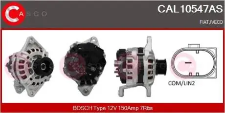 ALTERNATOR 12V 150A CASCO CAL10547AS