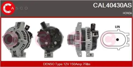 ALTERNATOR 12V 150A CASCO CAL40430AS