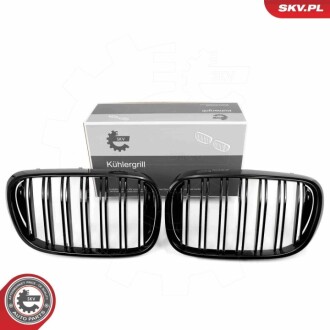 Grill BMW komplet L+P, podwójna listwa, czarny połysk, BMW 7 G11/G12 SKV GERMANY 66SKV223