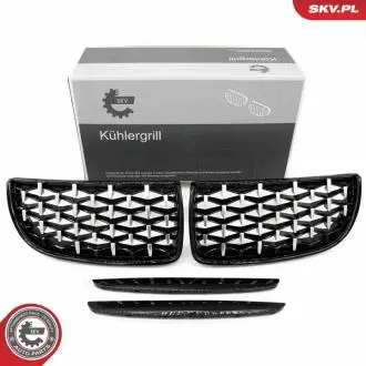 Grill BMW komplet L+P, diament, czarny połysk, srebrny, BMW 3 E90 SKV GERMANY 66SKV094