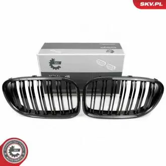 Grill BMW komplet L+P, podwójna listwa, kolor carbon, BMW 7 F01 SKV GERMANY 66SKV221