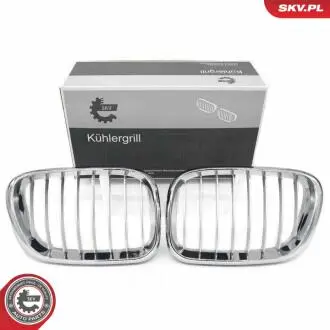 Grill BMW komplet L+P, pojedyncza listwa, chrom, BMW X5 E53 SKV GERMANY 66SKV272