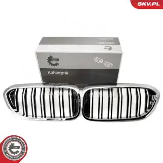 Grill BMW podwójna listwa, czarny chrom, BMW 5 G30 SKV GERMANY 66SKV196