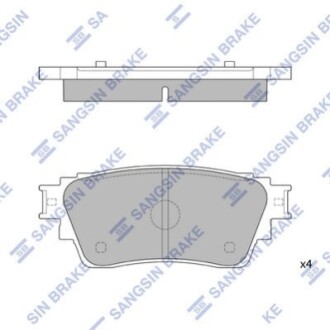 Колодки гальмівні дискові (комплект 4 шт) Hi-Q (SANGSIN) SP4350