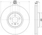 PRO HIGH CARBON BMW Диск гальм. передній X5 E70, X6 E71 HELLA 8DD 355 129-311 (фото 4)