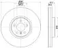 PRO HIGH CARBON BMW Диск гальм. передній X5 E70, X6 E71 HELLA 8DD 355 129-311 (фото 4)