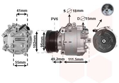 Компресор кондиціонера MITSUBISHI ASX/ LANCER/ OUTLANDER Van Wezel 3201K701