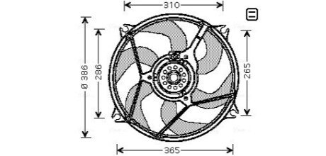 AVA CITROEN Вентилятор радіатора Berlingo, Jumpy, Peugeot 807, Partner 1.4/2.0HDI 99- AVA COOLING CN7530