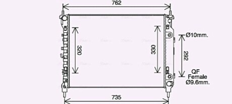 AVA OPEL Радіатор охолодження двиг. Antara, Chevrolet Captiva 2.2CDTi 10- (акпп) AVA COOLING CT2067 (фото 1)