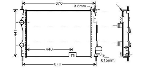 AVA NISSAN Радіатор охолодження двиг. QASHQAI / QASHQAI +2 I 1.5 dCi 06- AVA COOLING DNA2287 (фото 1)