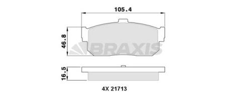 Гальмівні колодки комплект BRAXIS AA0310
