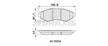 Гальмівні колодки комплект BRAXIS AA0285