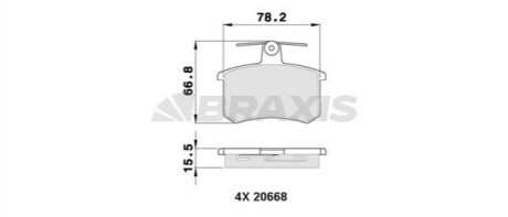 Гальмівні колодки комплект BRAXIS AA0334