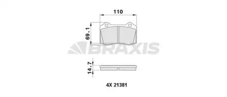 Гальмівні колодки комплект BRAXIS AA0479