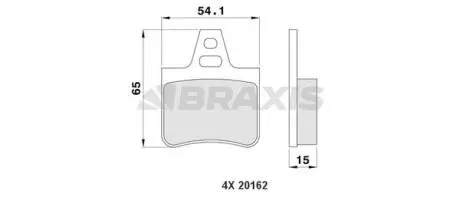 Фото гальмівні колодки комплект BRAXIS AA0164 Гальмівні колодки комплект BRAXIS AA0164