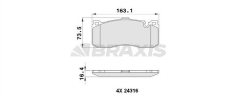 Гальмівні колодки комплект BRAXIS AA0437