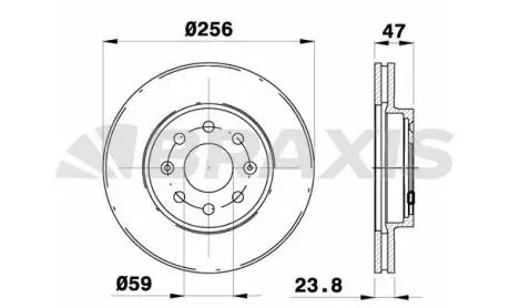 Фото диск гальмівний BRAXIS AE0775 Диск гальмівний BRAXIS AE0775