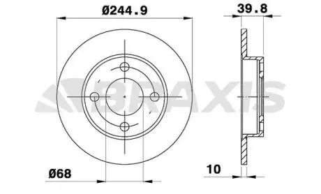 Диск гальмівний BRAXIS AE0741