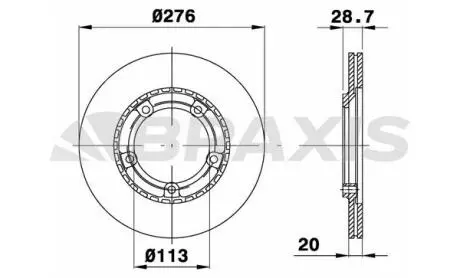 Фото диск гальмівний BRAXIS AD0007 Диск гальмівний BRAXIS AD0007