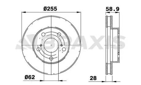Фото диск гальмівний BRAXIS AE0704 Диск гальмівний BRAXIS AE0704