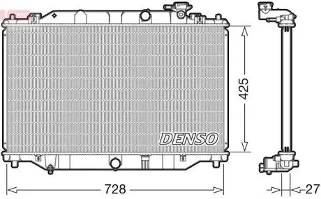 Радіатор двигуна, головний DENSO DRM44040