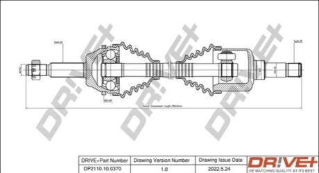 Піввісь Ford Transit 2.2 TDCi 06-14 (L) (28x36x797x48T) (+ABS) DR!VE+ DP2110100370