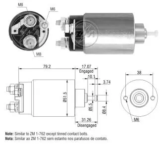 Втягуюче реле стартера ZM ZM762