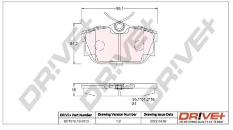 Drive+ - Гальмівні колодки до дисків DR!VE+ DP1010.10.0913