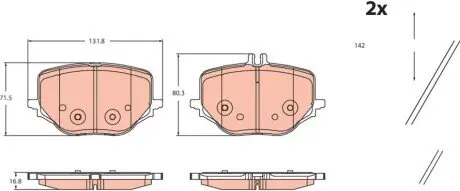 Фото гальмівні колодки дискові MERCEDES C (W206)/E (W214) \'\'R \'\'21>> TRW GDB2470 Гальмівні колодки дискові MERCEDES C (W206)/E (W214) \'\'R \'\'21>> TRW GDB2470