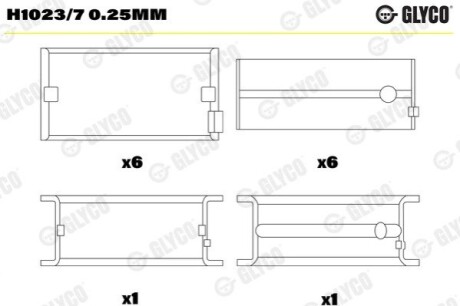 Підшипник ковзання Glyco H1023/7 0.25MM (фото 1)