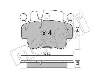 Колодки гальмівні (передні) Porsche 911/Boxster 97-10 Metelli 22-0657-0 (фото 1)