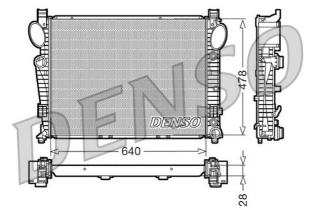 Радіатор, охолодження двигуна DENSO DRM17093