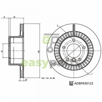 Диск гальмівний (задній) MB G-class (W463) AMG 04- (330x22.2) PRO BLUE PRINT ADBP430122