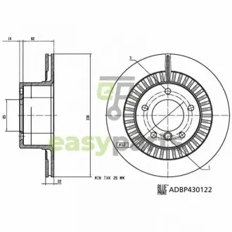 Диск гальмівний (задній) MB G-class (W463) AMG 04- (330x22.2) PRO BLUE PRINT ADBP430122