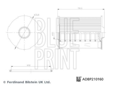 Фільтр масляний Fiat Ducato 2.2 JTD 14- BLUE PRINT ADBP210160