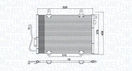 Condenser, air conditioning MAGNETI MARELLI 350203775000