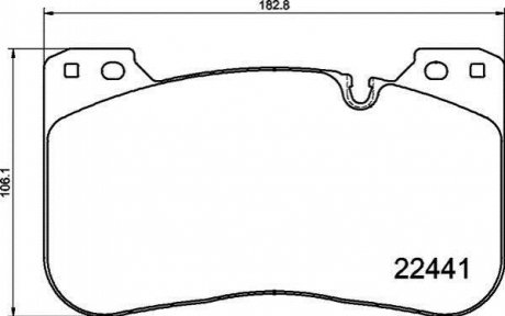 Колодки гальмівні (передні) BMW M5 (G30/F90)/X5M (G05/F95) 17- BREMBO P06100