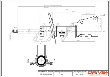 Drive+ Амортизатор (передній) Renault Kangoo 08- R15/16 (maxi baza) (цапфа 36mm) (d22 DR!VE+ DP1610.10.0018