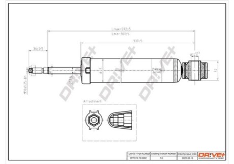 Drive+ Амортизатор (задній) Skoda Octavia/VW Passat 04- (Газ) DR!VE+ DP1610.10.0002