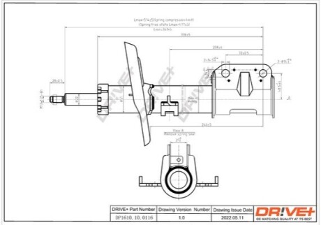 Drive+ Амортизатор (передній) Renault Scenic III 09- (Газ) DR!VE+ DP1610.10.0116