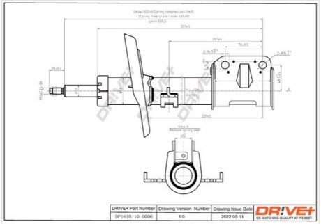 Drive+ Амортизатор (передній) Renault Megane III 08- (Газ) DR!VE+ DP1610.10.0006