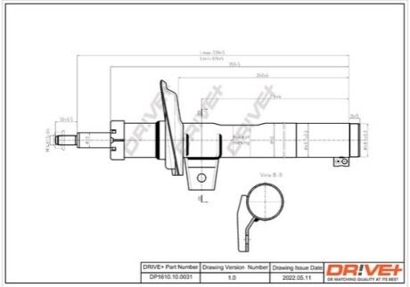 Drive+ Амортизатор (передній) VW Caddy 03- (D 50) (Газ) DR!VE+ DP1610.10.0031