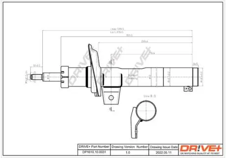 Drive+ Амортизатор (передній) VW Caddy 03- (D 50) (Газ) DR!VE+ DP1610.10.0031